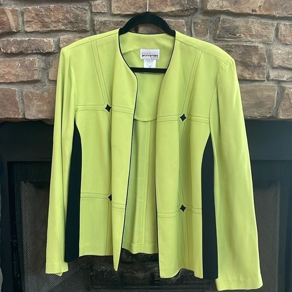 Perceptions lime green and black jacket. Size 18W - Picture 1 of 7